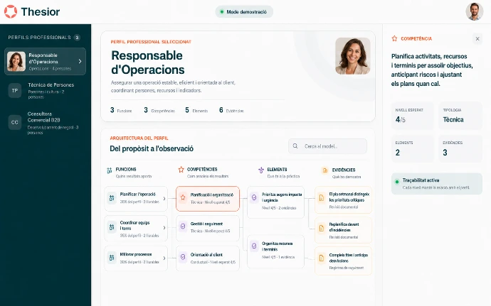 Detall de competències al perfil Perfils agregats